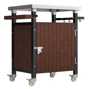 Carrello da cucina per esterni a isola carrello da tavolo in acciaio inox mobile per barbecue ruote porta spezie impermeabile tavolo da Grill all'aperto - Product Image 1