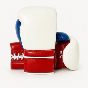 Gants de boxe en cuir de vachette véritable de haute qualité professionnelle avec logo personnalisé, à lacets, pour le kickboxing et la boxe - Product Image 4