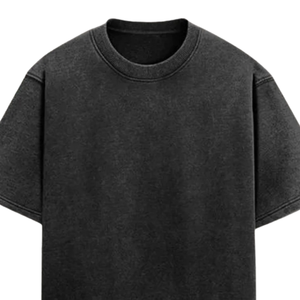 Camiseta Negra Vintage Lavada de Gran Tamaño y Tejido Grueso con Logotipo Personalizado, Estilo Urbano - Product Image 5
