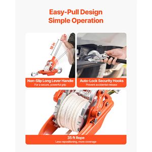 Estrattore di Potenza per Carichi Pesanti da 3000 kg con Corda da 10,7 m di Diametro 0,3, Capacità di Carico 12000 libbre, Estrattore a Fune 12V con 2 Ganci - Product Image 4