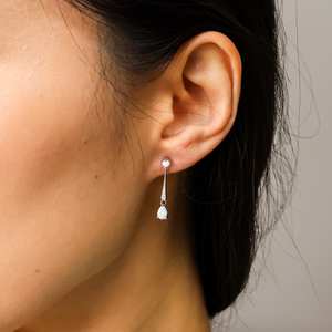 Pendientes de ópalo en plata de ley 925 con baño de oro vermeil de 14 quilates, pendientes colgantes, joyería vintage, regalos de cumpleaños para ella - Product Image 2