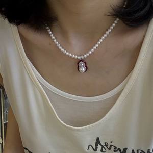 Domestic 3-4MM Light Cream Blue Fresh Water AK Call Sky Realm Baby Necklace Beautiful <b>Fashion</b> <b>Pendants</b> & <b>Charms</b> - Product Image 3