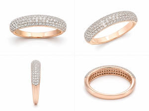 แหวนทองคำขาว 14k ชุบทองคำชมพู ประดับเพชรโมอิสซาไนต์ทรง Eternity แบบฝังเพชรเต็มวง สำหรับผู้หญิง สไตล์คลาสสิกสำหรับงานแต่งงาน - Product Image 3