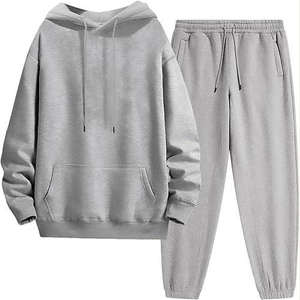 Conjunto Deportivo de Dos Piezas para Hombre, Estilo Urbano, con Cierre Completo, Pierna Ancha, Felpa Francesa, Algodón Suave, 450 g/m² - Product Image 1