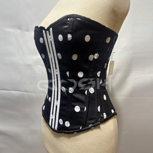 Premium Quality Customized Printed Sublimated Polka Dot Satin Corset Top For Fashion And Party Wear - Product Image 3