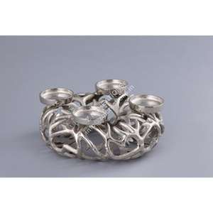 Portavelas Decorativo de Metal para Velas de Té, Juego de 4 Piezas, Base para Frascos, Moderno, Resistente al Calor, Duradero, Decoración para Mesa de Navidad o Boda - Product Image 1