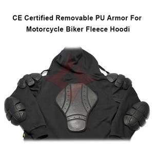 Sweat à capuche en polaire pour moto sur mesure pour hommes, style urbain épais, sweat à capuche pour motards avec protection blindée CE - Product Image 2