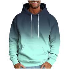 Sweat à capuche dégradé pour homme, dégradé de vert sarcelle à lavande, streetwear pastel - Product Image 3