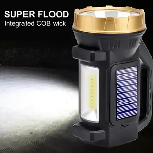 Portátil de alta potencia impermeable pequeño USB recargable LED Solar antorcha Linterna de mano lámpara de luz Flash para exteriores