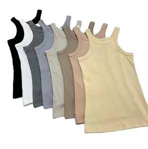 Compre al por Mayor Camisetas sin Mangas Acanaladas para Mujer, Camisetas Deportivas de Algodón Acanalado con Logotipo Bordado Personalizado para Mujer 2026 - Product Image 1