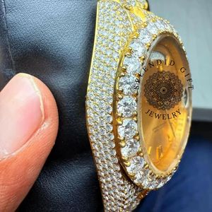 Splendid Gift Jewelry Luxury Diamond <b>Watch</b> Silver Moissanite <b>Case</b> Sapphire Crystal Dial Analog ETA Movement 10m Water Resistant - Product Image 2