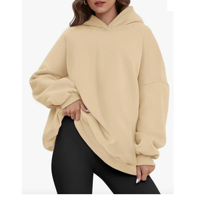 Sweat-shirt à capuche oversize pour femme, en coton molletonné, avec poche, personnalisable avec logo, pour l'hiver, décontracté, de BD - Product Image 1
