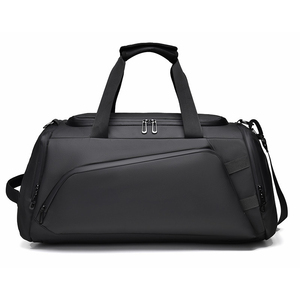 Sac de sport unisexe en nylon noir avec fermeture éclair, capacité 30-40L, doublure en polyester, imperméable, sac de voyage décontracté pour le sport - Product Image 2
