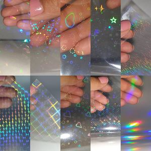 Wholesale PET Multi Pattern <b>Transparent</b> Holographic Self Adhesive Film Packaging Branding Stickers Photo Frames Decorative Craft - Product Image 5