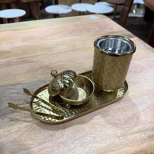 Moderno Quemador de Incienso Metálico con Patrones y Bandeja, Mabkhara, Quemador de Carbón para Oud, Decoración de Lujo para el Hogar - Product Image 2