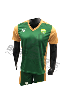 เสื้อฟุตบอลชายแบบแห้งเร็ว คอวี แขนสั้น ติดกระดุม ผลิตตามสั่ง พิมพ์ลายได้ ขายดี ผลิตจากโพลีเอสเตอร์ 100% - Product Image 6