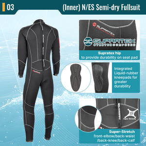 Combinaison de plongée semi-sèche professionnelle 2 pièces pour femme - Épaisseur 5/5mm ou 7/5mm avec veste intégrée, équipement de plongée de qualité supérieure, fabrication OEM/ODM - Product Image 4