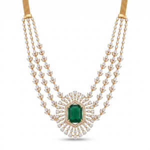 Collier en or 14K massif avec diamant de laboratoire, design créatif, sertissage pavé, cadeau unique, bijou de style vintage, testeur inclus - Product Image 1