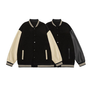 เสื้อแจ็คเก็ตเบสบอลแบบ Letterman สำหรับผู้ใหญ่และเยาวชน  ผ้าฟลีซสีสันสดใส สไตล์สตรีทแวร์ ลายการ์ตูนเสือดาว ลายจุด - Product Image 3