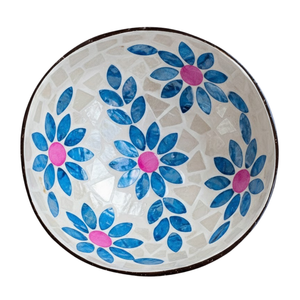 Cuenco de Coco Lacado Estilo Vintage - Incrustaciones de Perla Iridiscente - Artesanía Étnica Vietnamita - Product Image 1