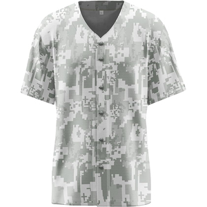 Maillot de baseball unisexe à fermeture éclair latérale, poche discrète, personnalisable, respirant, en maille, boutonné sur le devant, manches courtes - Product Image 2