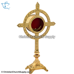 Monstrance traditionnelle en laiton |   Ostensoir eucharistique finition or – Export Corporation - Product Image 3