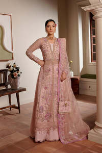 Elegant <b>Pink</b> Embroidered <b>Organza</b> Evening Gown Full Sleeve Floor-Length <b>Dress</b> For Wedding Party Wear Evening <b>Dresses</b> By AA-IMPEX - Product Image 5
