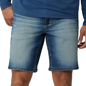 Men's Light Wash Denim Shorts Straight Leg Mid Waist Casual Summer Cotton Fabric Breathable Woven Style - Product Image 1