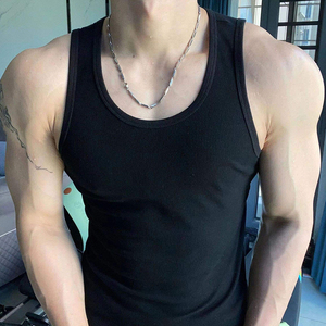Ropa Deportiva MILIENZ, Camisetas sin Mangas con Cuello Alto para Hombre, 100% Algodón Jersey, Corte Formal, Largo Regular, Diseño de Leopardo ODM - Product Image 3