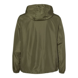 Olive Green Hooded Quarter Zip Windbreaker <b>Jacket</b>. Lightweight <b>Pullover</b> Coat. Streetwear Hooded <b>Jacket</b>. Custom OEM Manufacturer - Product Image 3