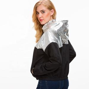 Blouson d'hiver en satin pour femme, deux tons, avec fermeture éclair, Logo personnalisé imprimé, nouveau Design, vente en gros, - Product Image 3