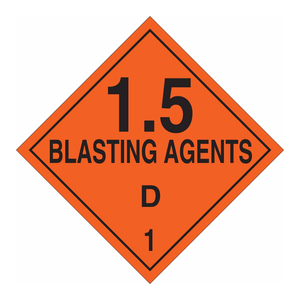 Panneau de sécurité Brady 15 Blasting Agents D-1 - Avertissement haute visibilité intérieur/extérieur imprimé UV - Product Image 2