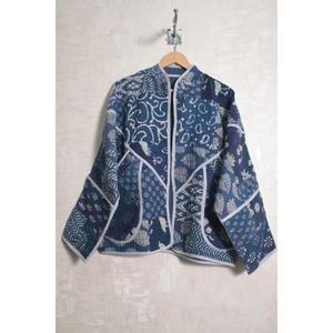 Veste imprimée Kantha vintage bohème pour femmes, manteau en patchwork de coton indien, vêtement ethnique fait main - Product Image 3