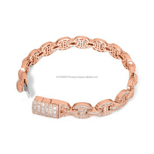 High-End Rose Gold <b>Bracelet</b> Featuring Baguette Lab Grown Stones and Diamond Style Luxury Statement Design Appeal - Product Image 5
