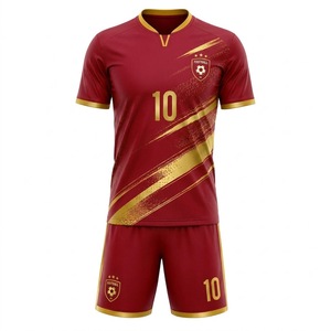 Conjunto de Uniforme de Fútbol Personalizado en Negro para Hombre, Sublimado, Transpirable, de Secado Rápido, para Entrenamiento, con Pantalones Cortos - Product Image 1