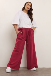 Pantalon de jogging ample rouge pour femme en polyester et coton, coupe décontractée, longueur intégrale, avec logo personnalisé pour femme - Product Image 6