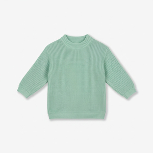 เสื้อสเวตเตอร์ไหมพรมคอวีสำหรับเด็กเล็ก ODM & OEM  ถักด้วยเครื่องคอมพิวเตอร์  ขนาด 7GG ผลิตในเวียดนาม เป็นมิตรต่อสิ่งแวดล้อม สำหรับเด็กทารก  แบบ unisex  ผ้าฝ้าย 100% - Product Image 1