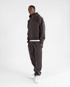 <b>Mens</b> Dark Brown Hooded Sweatshirt Plain Solid Color Heavyweight Long Sleeve <b>Pullover</b> Hoodie Kangaroo Pocket Casual Streetwear OE - Product Image 6