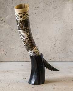 Corne à boire viking médiévale artisanale de haute qualité, corne naturelle véritable polie d'Inde, style animal unique - Product Image 5