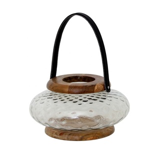 Linterna de cristal nueva, iluminación navideña, linterna decorativa, lámpara de iluminación de madera y cristal, artículo de decoración para el hogar y el jardín - Product Image 1