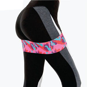 Fitness Hip Resistance Bands Medium Resistance Nylon Durable Pink Purple Mesh Bag Included Adult Exercise - Product Image 3