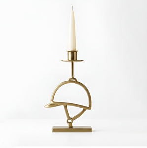 Porte-bougie en métal inspiré de la corde équestre, thème équitation, centre de table décoratif, décoration intérieure, cadeau raffiné doré - Product Image 6