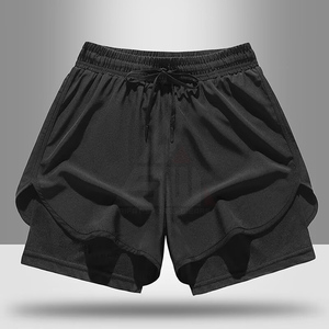 Shorts d'entraînement de fitness pour hommes en gros, personnalisables, séchage rapide, respirants, imperméables, anti-plis, imprimé léopard, style vintage - Product Image 4
