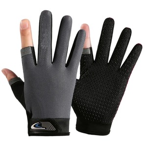 Gants de pêche en soie glacée antidérapants à haute élasticité, à doigts ouverts, protection UV, pour hommes et femmes - Product Image 5