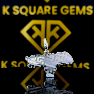 Pendentif Hip Hop personnalisé en forme de cœur rose avec nom sur mesure pour homme, en argent sterling taillé Moissanite, bijoux glacés, vente en gros de qualité supérieure - Product Image 2