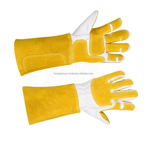 Gants de sécurité en cuir jaune HARAZ, protection thermique, longueur poignet, non doublés, écologiques, détection d'aiguilles, usage extérieur quotidien, quatre saisons - Product Image 2