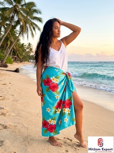 Pareo Hawaiano Polinesio, Sarong Tejido con Diseño Floral, Ligero, para Playa, Ropa de Verano para Niños, OEM, ODM, Personalizado, 100% Rayón - Product Image 4