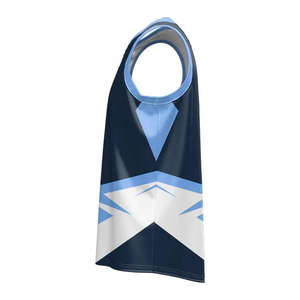 Maillot de basket-ball personnalisé pour équipe de club, 100% polyester, noir, séchage rapide, respirant, antibactérien, grande taille, sans manches, imprimé - Product Image 3