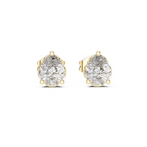 CLASSIC 0.37CT PEAR CUT LAB GROWN DIAMOND EACH STUDS <b>SET</b> IN 18KT YELLOW GOLD FOR ENGAGEMENT WEDDING <b>VALENTINE</b> <b>GIFT</b> EVERYDAY WEAR - Product Image 3