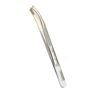 Pinzas de Cejas Curvas de Acero Inoxidable de Primera Calidad con Punta Fina para una Depilación Precisa, Diseño Moderno, Acabado Duradero - Product Image 1
